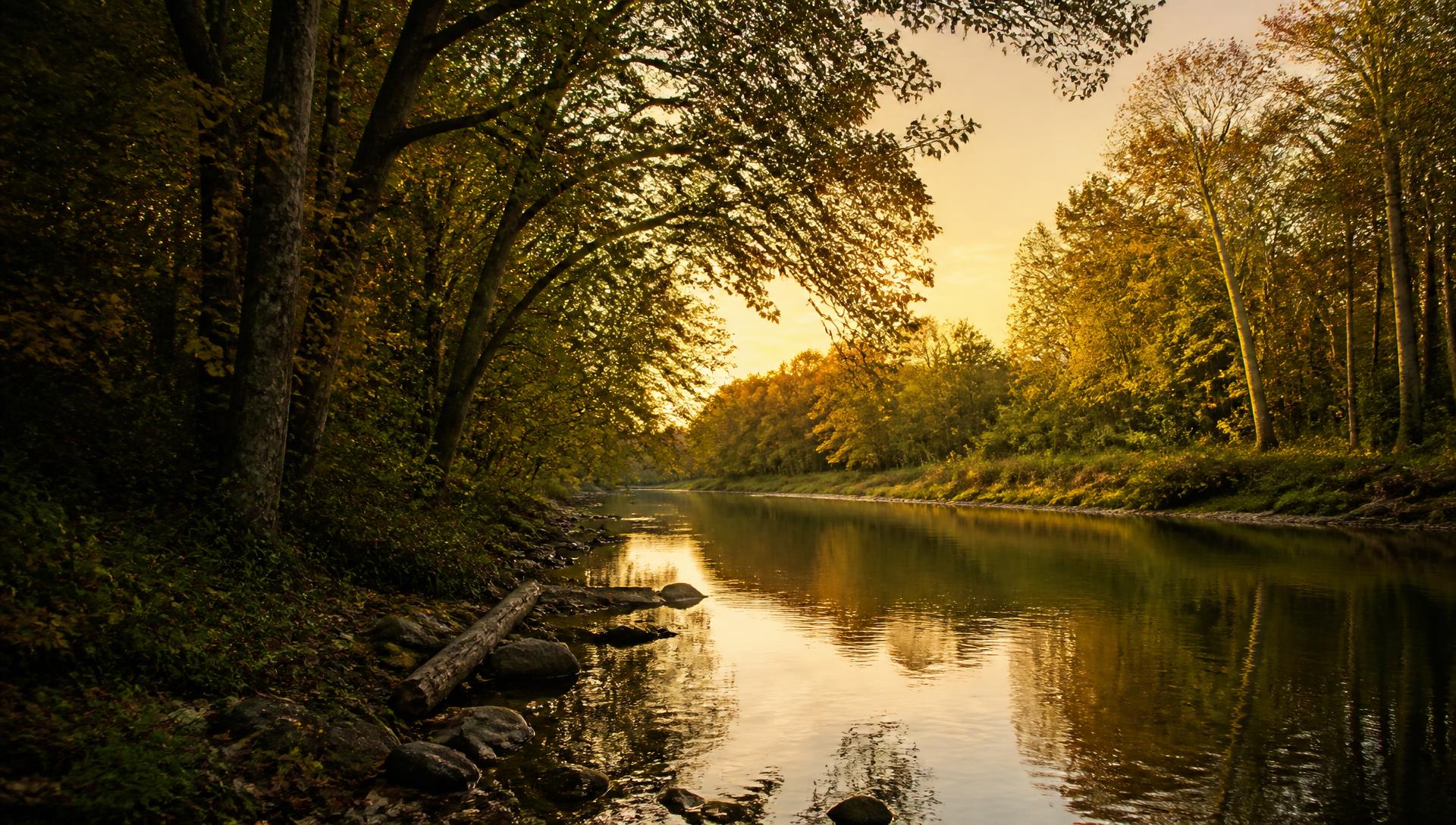 The Little Miami River winding through wooded southwest Ohio